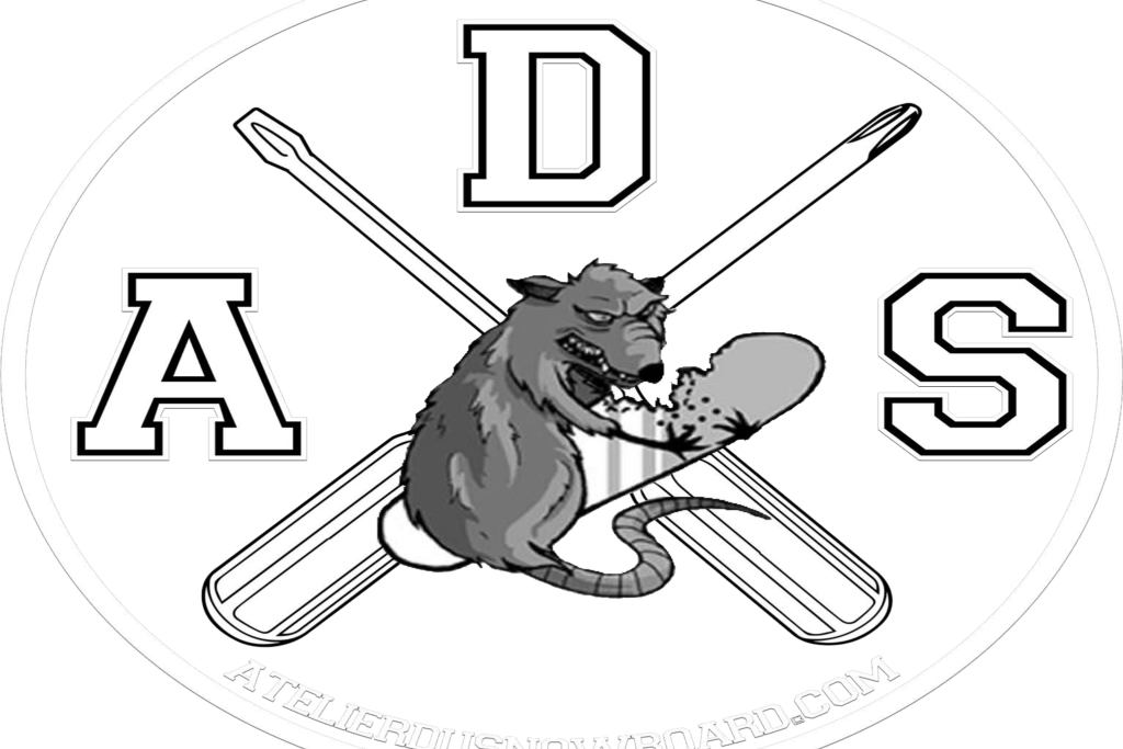 Logo de l’Atelier du Snowboard, partenaire de 2 Alpes Snowboard School